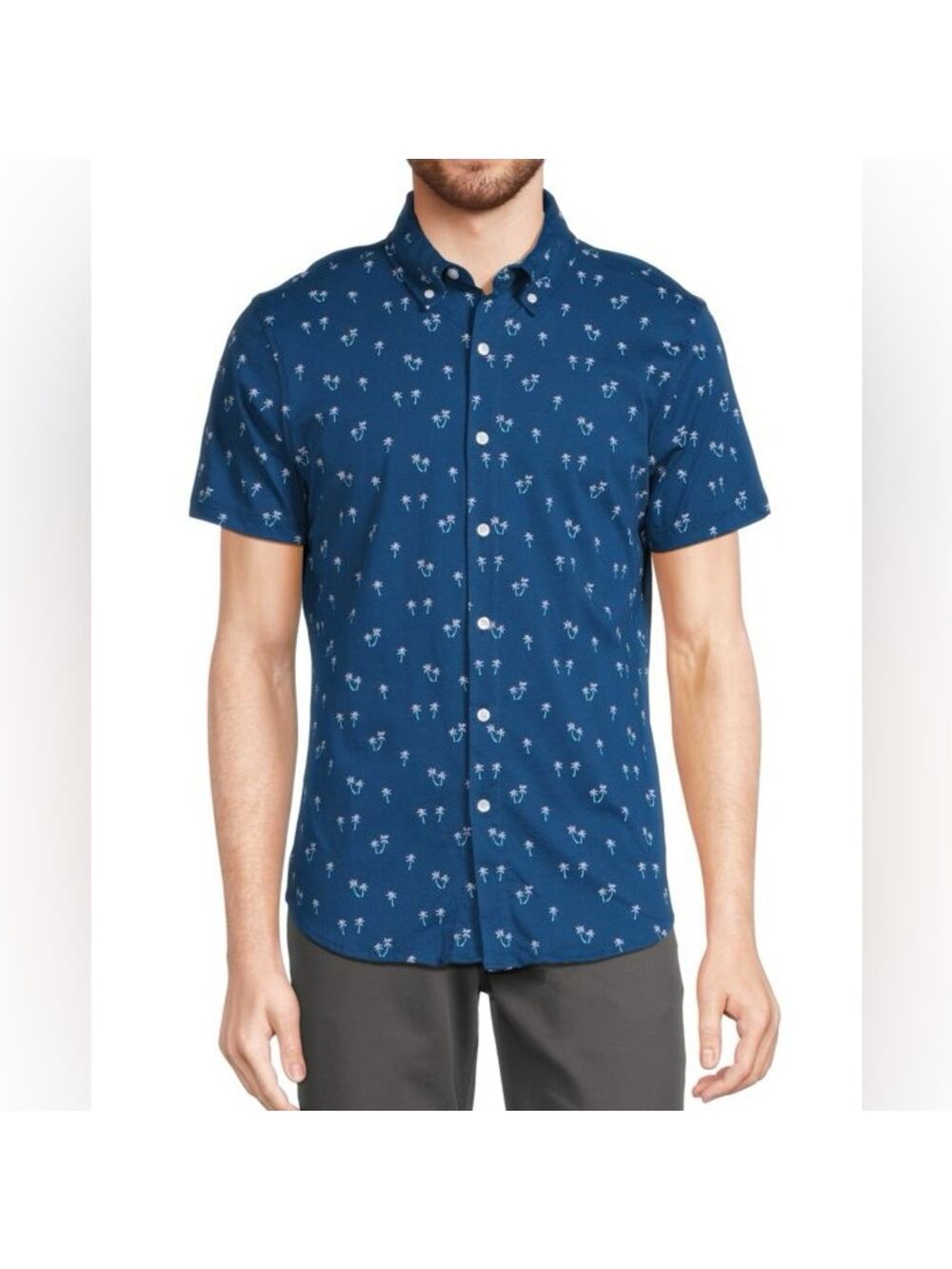 Bonobos Riviera Palm Print Button Down Shirt in blue Size XXL